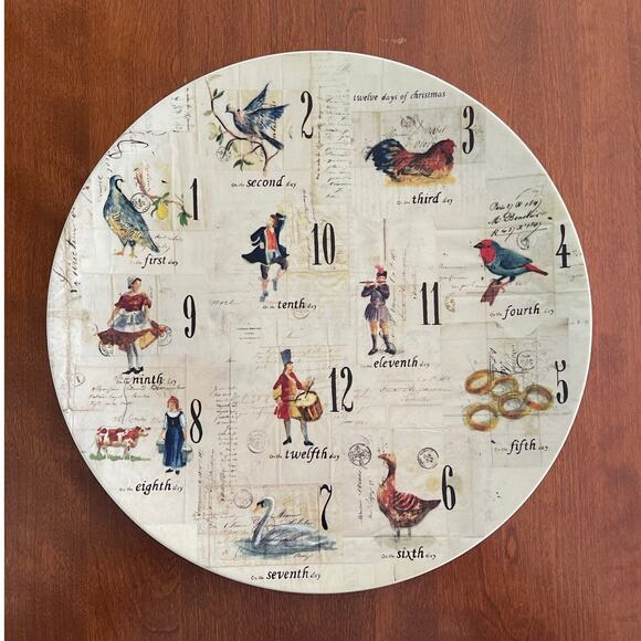 Williams Sonoma Other - Williams Sonoma 12 Days of Christmas Round 13" Stoneware Cookie Platter M Lacaze